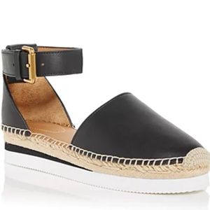 See by Chloe Glynn Platform Espadrille Women's Sandals D'Orsay Black Size 9